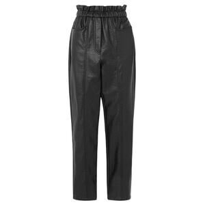 Philosophy Di Lorenzo Serafini Faux Textured Leather Black Paperbag Waist Pants